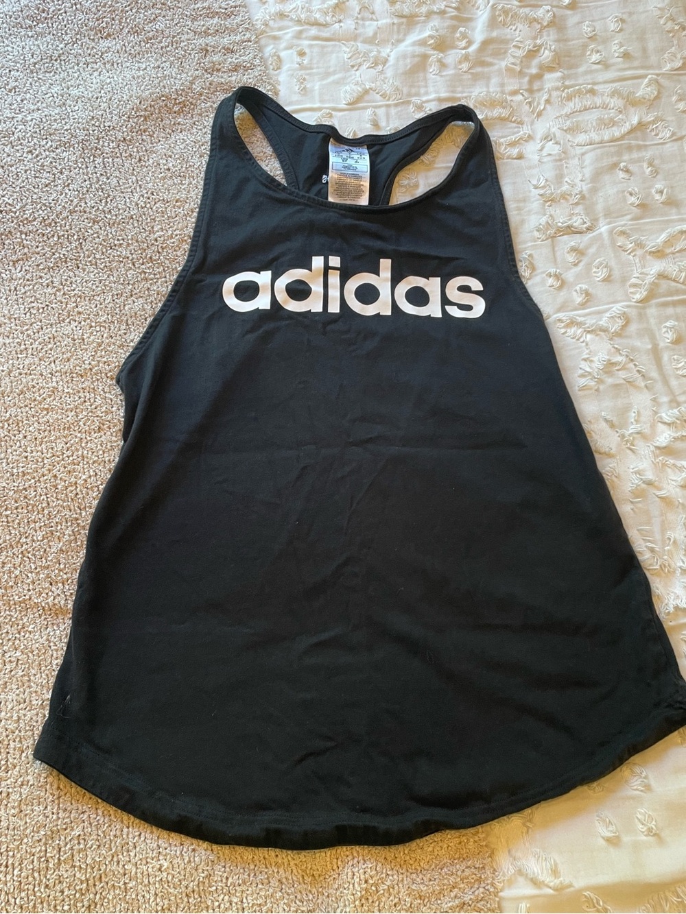 adidas Women's Black Logo Tank Top EUC - size small